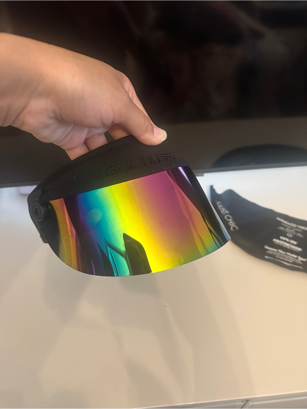 Saint Chic Iridescent Rainbow Visor